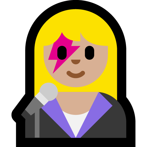 woman singer: medium-light skin tone — Microsoft