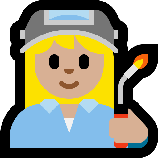 woman factory worker: medium-light skin tone — Microsoft