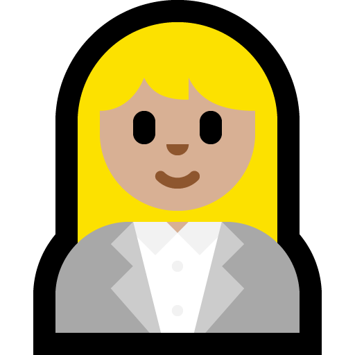 woman office worker: medium-light skin tone — Microsoft