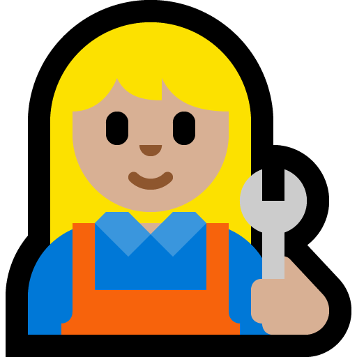 woman mechanic: medium-light skin tone — Microsoft