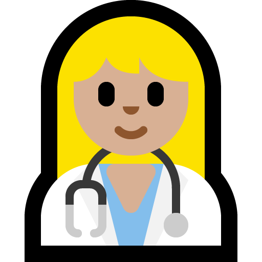 woman health worker: medium-light skin tone — Microsoft