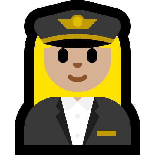 woman pilot: medium-light skin tone — Microsoft