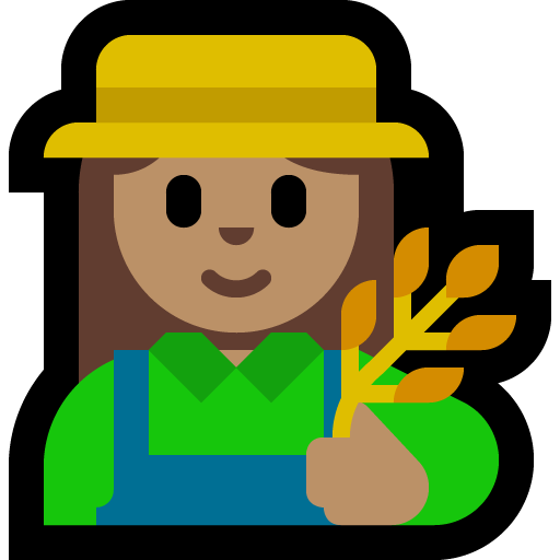woman farmer: medium skin tone — Microsoft