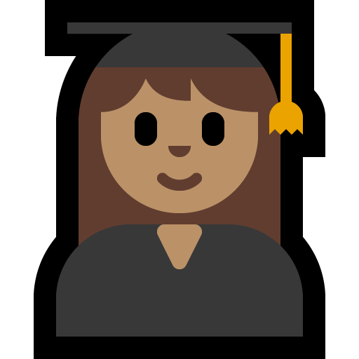 woman student: medium skin tone — Microsoft