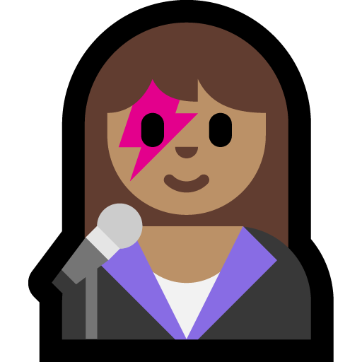 woman singer: medium skin tone — Microsoft