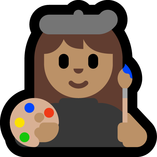 woman artist: medium skin tone — Microsoft