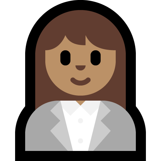 woman office worker: medium skin tone — Microsoft