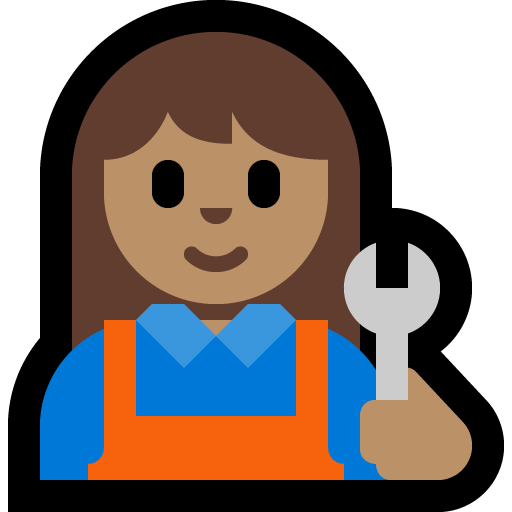 woman mechanic: medium skin tone — Microsoft