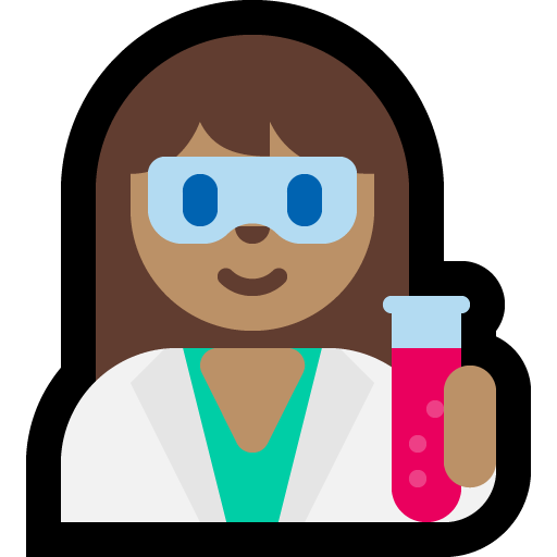 woman scientist: medium skin tone — Microsoft