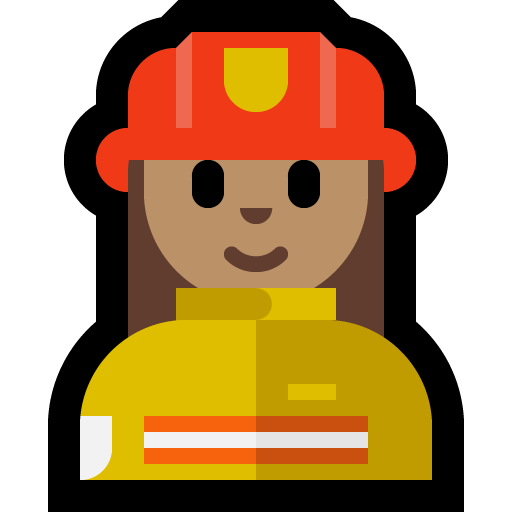woman firefighter: medium skin tone — Microsoft