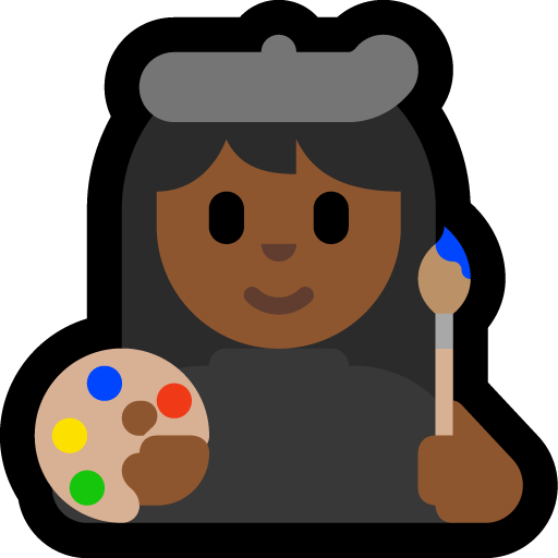 woman artist: medium-dark skin tone — Microsoft