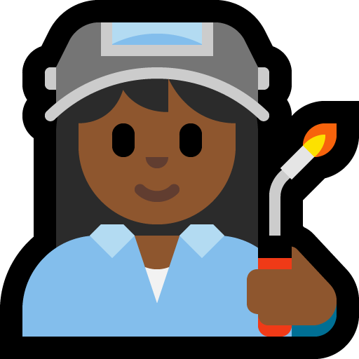 woman factory worker: medium-dark skin tone — Microsoft