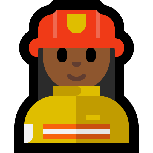 woman firefighter: medium-dark skin tone — Microsoft