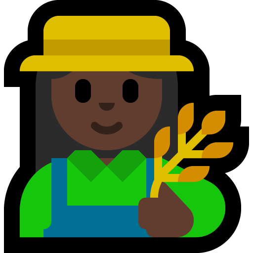 woman farmer: dark skin tone — Microsoft