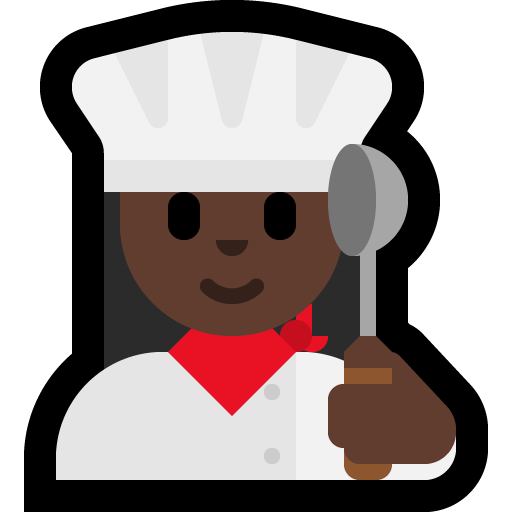 woman cook: dark skin tone — Microsoft