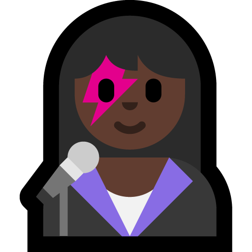 woman singer: dark skin tone — Microsoft