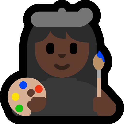woman artist: dark skin tone — Microsoft
