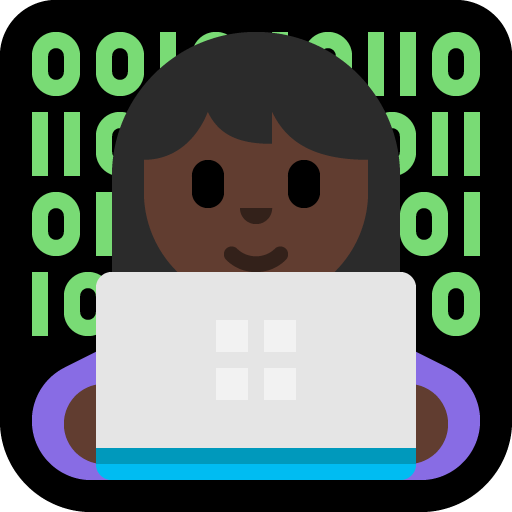 woman technologist: dark skin tone — Microsoft