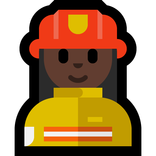 woman firefighter: dark skin tone — Microsoft