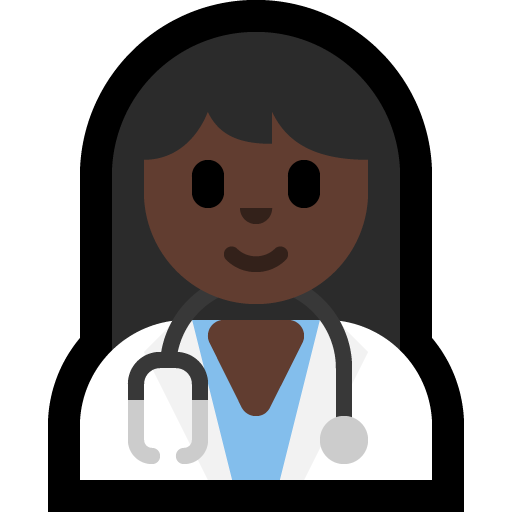 woman health worker: dark skin tone — Microsoft
