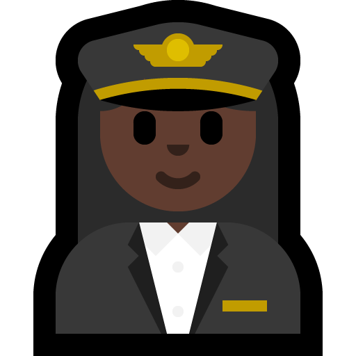 woman pilot: dark skin tone — Microsoft