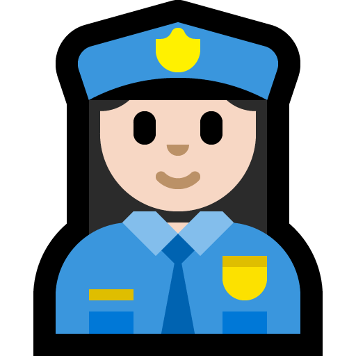 woman police officer: light skin tone — Microsoft