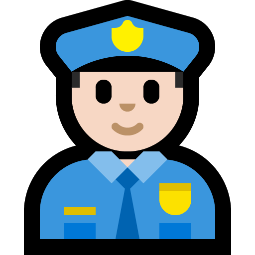 man police officer: light skin tone — Microsoft