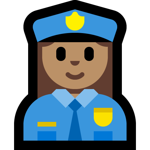 woman police officer: medium skin tone — Microsoft