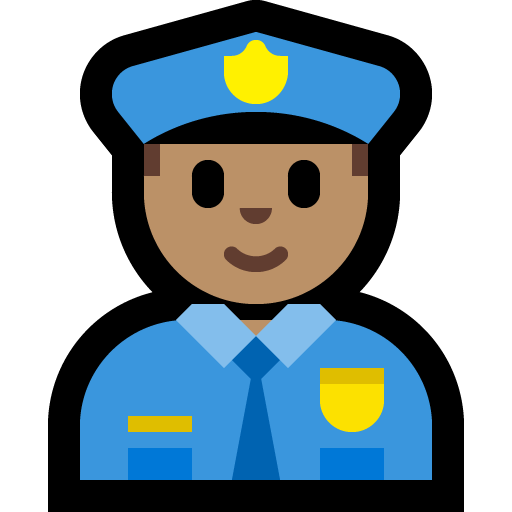 man police officer: medium skin tone — Microsoft