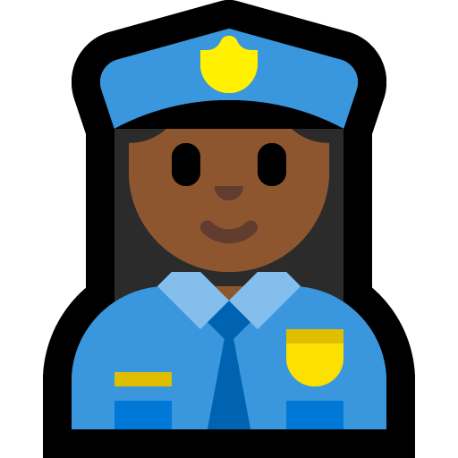 woman police officer: medium-dark skin tone — Microsoft