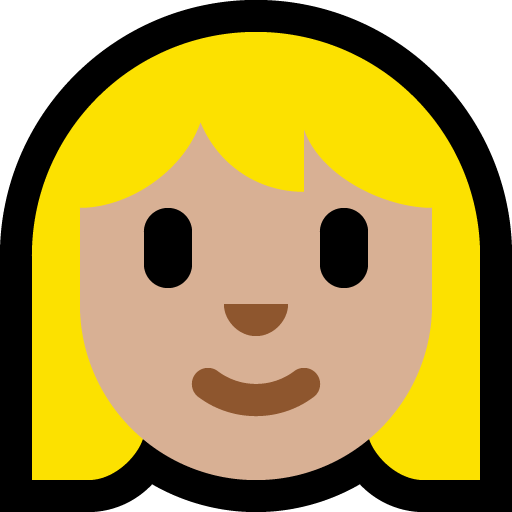 woman: medium-light skin tone, blond hair — Microsoft