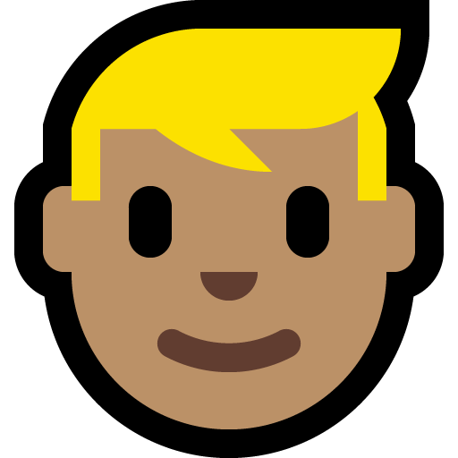 man: medium skin tone, blond hair — Microsoft
