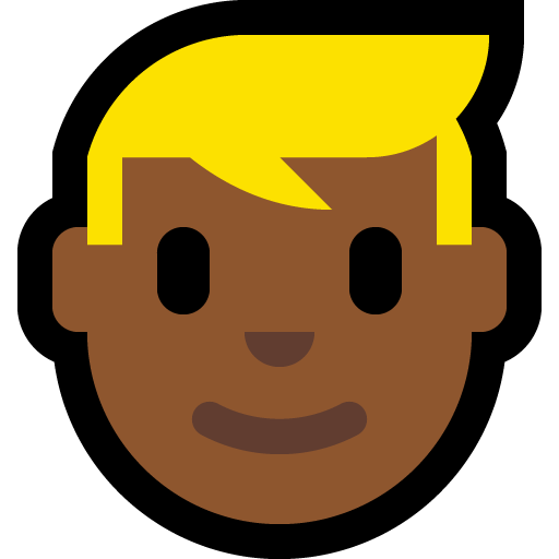 man: medium-dark skin tone, blond hair — Microsoft