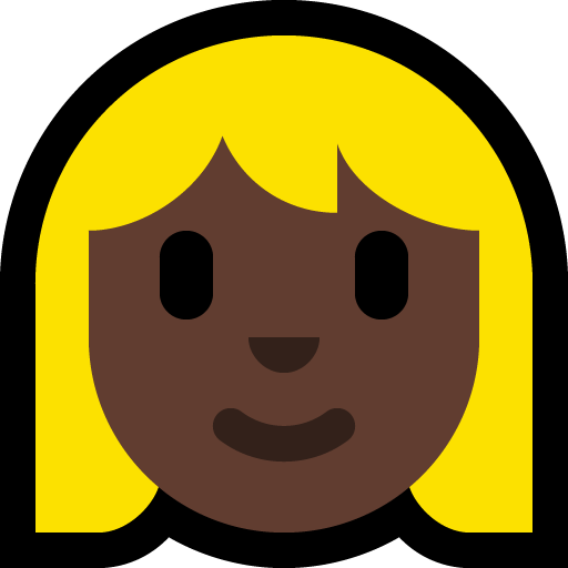woman: dark skin tone, blond hair — Microsoft