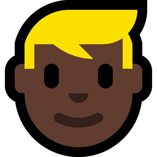 man: dark skin tone, blond hair — Microsoft