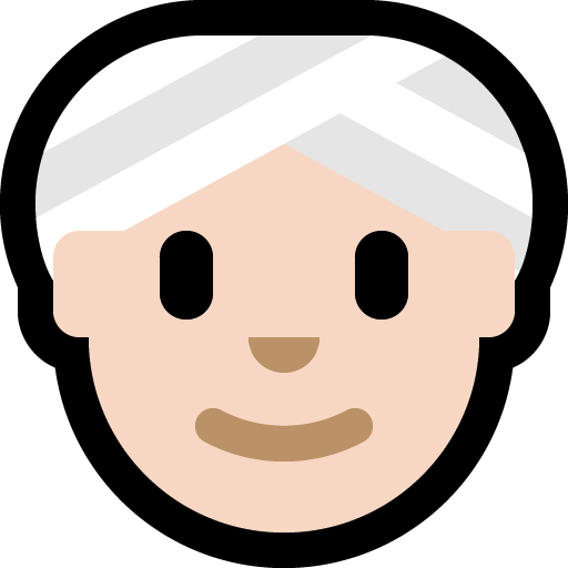 woman wearing turban: light skin tone — Microsoft
