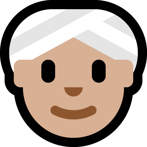 woman wearing turban: medium-light skin tone — Microsoft