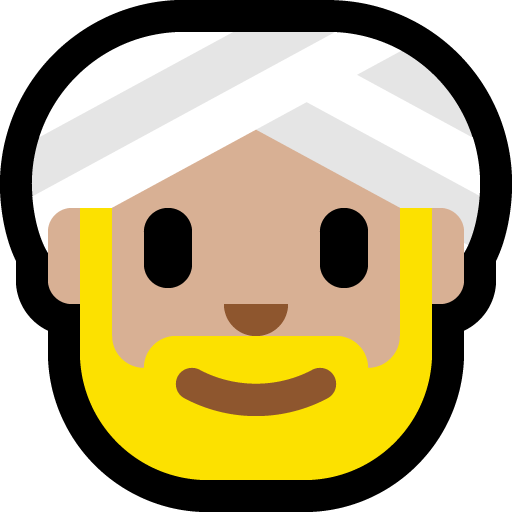 man wearing turban: medium-light skin tone — Microsoft