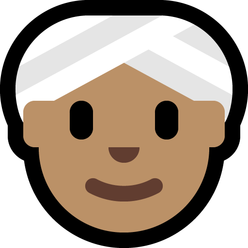 woman wearing turban: medium skin tone — Microsoft
