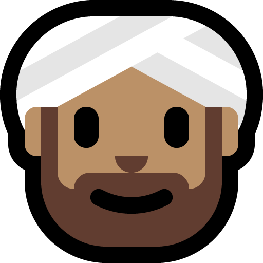 man wearing turban: medium skin tone — Microsoft