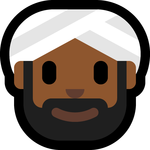 man wearing turban: medium-dark skin tone — Microsoft