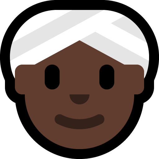 woman wearing turban: dark skin tone — Microsoft