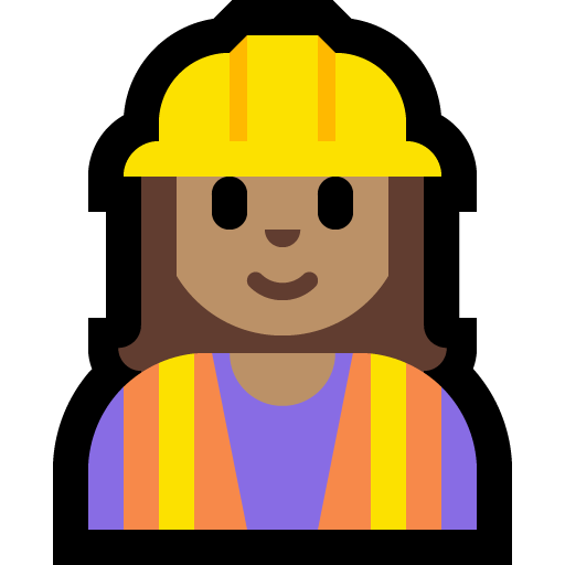 woman construction worker: medium skin tone — Microsoft