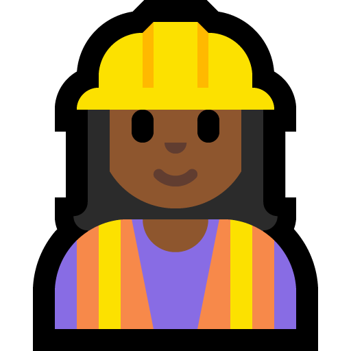 woman construction worker: medium-dark skin tone — Microsoft