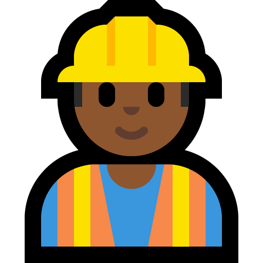 man construction worker: medium-dark skin tone — Microsoft