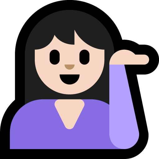 woman tipping hand: light skin tone — Microsoft