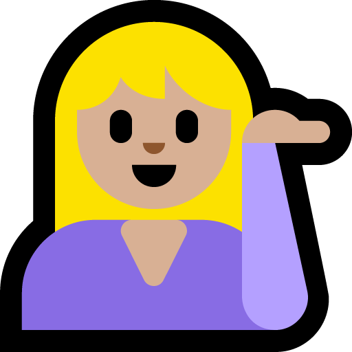 woman tipping hand: medium-light skin tone — Microsoft