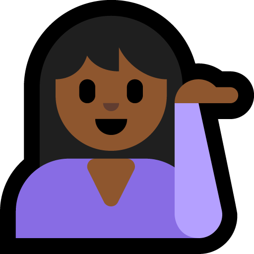 woman tipping hand: medium-dark skin tone — Microsoft