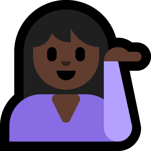 woman tipping hand: dark skin tone — Microsoft