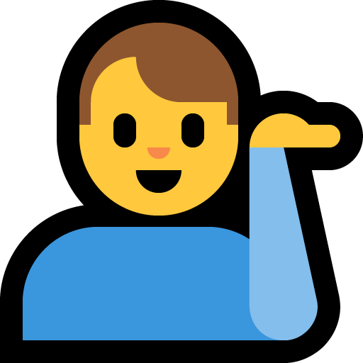 man tipping hand — Microsoft